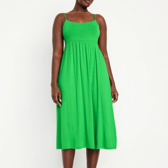 NWT OLD NAVY Fit & Flare Cami Midi Dress Color: Beach Cruiser Green - Picture 5 of 9